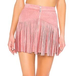 Revolve NBD x Naven Rylan Fringe Skirt in Rose Tan